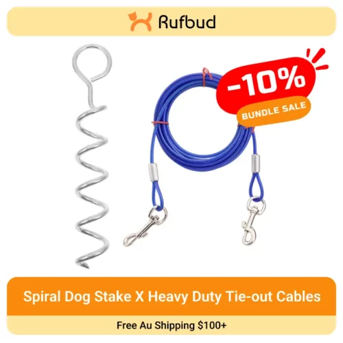 Dog Tie-Up Stake x Steel Wire Dog Tie Out for All Dogs