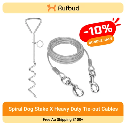 Stainless Steel Dog ​​Cable x Spiral Anchor with Swivel Buckle