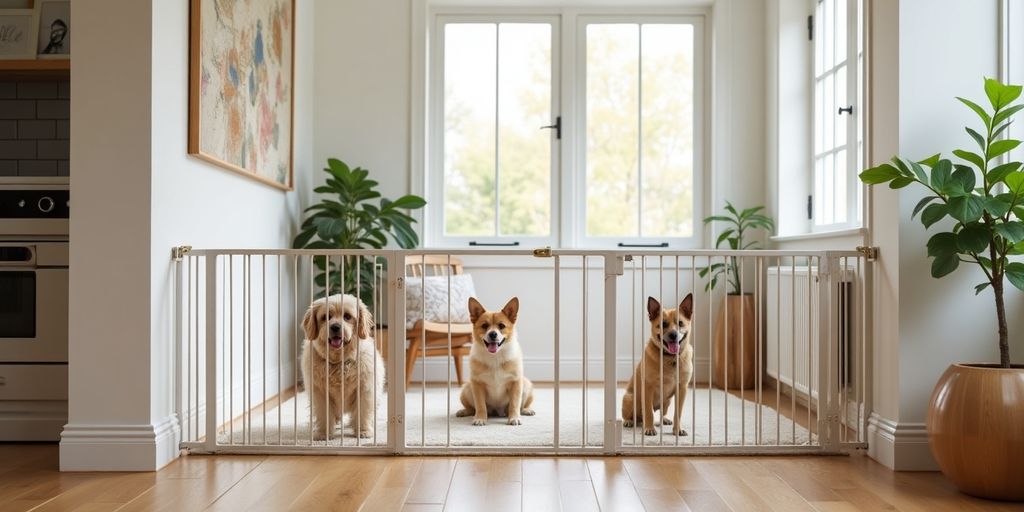 Various indoor dog fences in an Australian home.